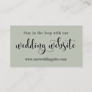Carte D'accompagnement Site mariage, Joli Script modifiable Sage Vert