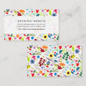 Carte D'accompagnement Site Mariage moderne Boho Chic Floral (Devant / Derrière)