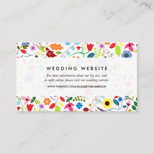 Carte D'accompagnement Site Mariage moderne Boho Chic Floral (Devant)