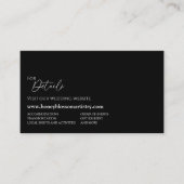 Carte D'accompagnement Site Mariage moderne classique noir (Devant)