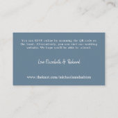 Carte D'accompagnement Site Mariage moderne Dusty Blue RSVP QR Code (Dos)