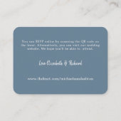 Carte D'accompagnement Site Mariage moderne Dusty Blue RSVP QR Code (Dos)