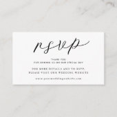 Carte D'accompagnement Site Mariage moderne Elegant noir blanc RSVP (Devant)