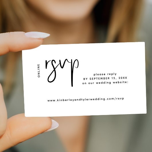 Carte D'accompagnement Site mariage moderne en ligne rsvp