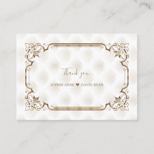 Carte D'accompagnement Site Mariage moderne QR Gold White Art Deco (Dos)