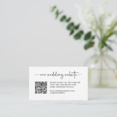 Carte D'accompagnement Site Mariage moderne simple Code QR (Debout devant)