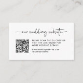 Carte D'accompagnement Site Mariage moderne simple Code QR (Devant)