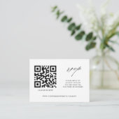 Carte D'accompagnement Site Mariage moderne simple RSVP avec code QR (Debout devant)