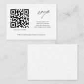 Carte D'accompagnement Site Mariage moderne simple RSVP avec code QR (Devant / Derrière)