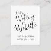 Carte D'accompagnement Site mariage noir blanc coeur code QR (Devant)