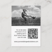 Carte D'accompagnement Site mariage noir blanc coeur code QR (Dos)