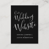 Carte D'accompagnement Site mariage noir blanc coeur code QR (Devant)