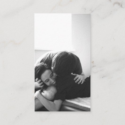 Carte D'accompagnement Site Mariage noir et blanc QR Code Photo Rsvp (Dos)