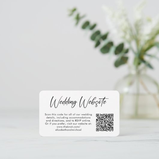 Carte D'accompagnement Site mariage Photo Code QR (Debout devant)