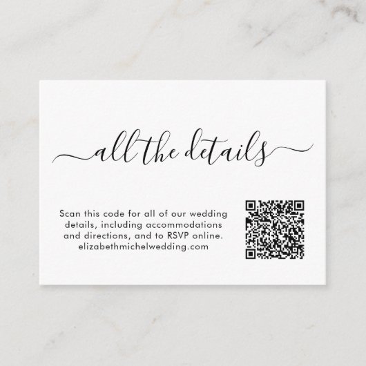 Carte D'accompagnement Site mariage Photo Code QR (Devant)