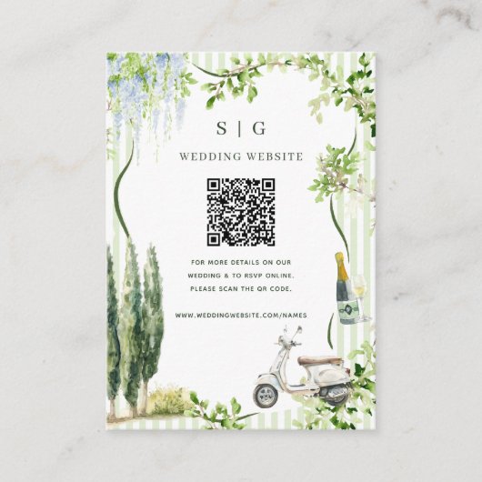 Carte D'accompagnement Site mariage | Photo d'analyse de code QR (Devant)