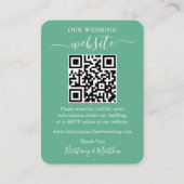 Carte D'accompagnement Site mariage Photo QR Neo Mint Green (Devant)