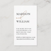 Carte D'accompagnement Site mariage QR Code Blanc Moderne (Devant)