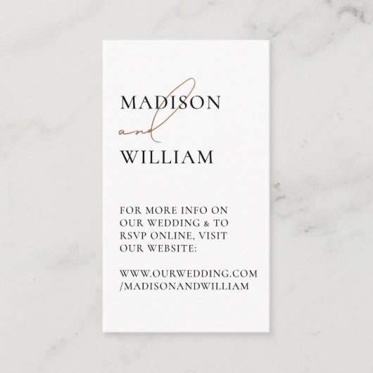 Carte D'accompagnement Site mariage QR Code Blanc Moderne (Devant)