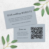 Carte D'accompagnement Site mariage | QR Code bleu moderne minimal