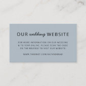 Carte D'accompagnement Site mariage | QR Code bleu moderne minimal (Devant)