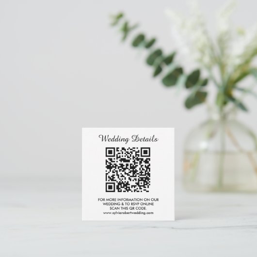 Carte D'accompagnement Site mariage | QR Code Couple photo RSVP (Debout devant)