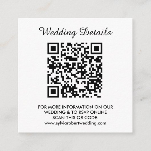 Carte D'accompagnement Site mariage | QR Code Couple photo RSVP (Devant)