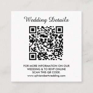 Carte D'accompagnement Site mariage QR Code Couple photo RSVP