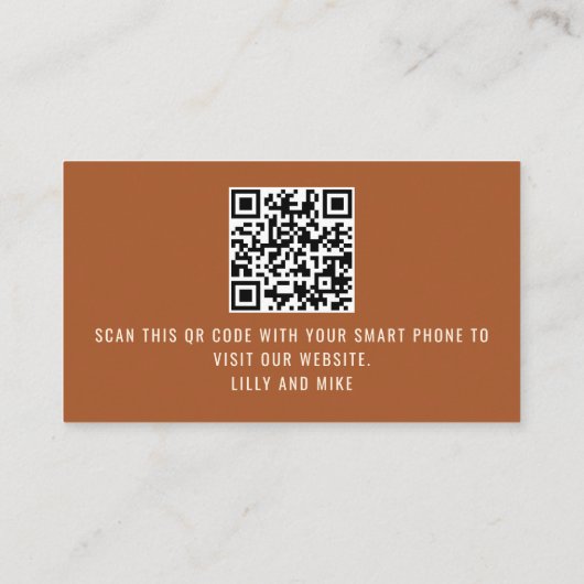 Carte D'accompagnement Site mariage QR Code Cowboy Pays Ouest (Dos)