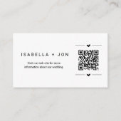 Carte D'accompagnement Site mariage QR Code - Détails du registre RSVP (Devant)