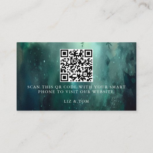 Carte D'accompagnement Site mariage QR Code Enchanted Forest Mariage (Dos)