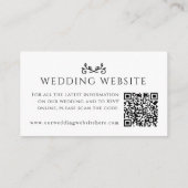 Carte D'accompagnement Site mariage QR code feuille coeur monogramme mono (Dos)