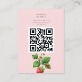 Carte D'accompagnement Site mariage QR Code Fraise et pivoines (Dos)