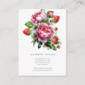 Carte D'accompagnement Site mariage QR Code Fraise et pivoines (Devant)