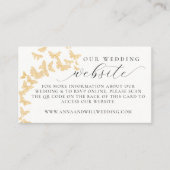 Carte D'accompagnement Site mariage QR Code Gold Butterflies Mariage (Devant)