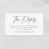 Carte D'accompagnement Site mariage | QR Code Mariage RSVP (Devant)