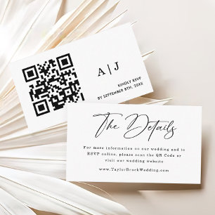 Carte D'accompagnement Site mariage QR Code Mariage RSVP