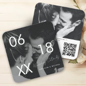 Carte D'accompagnement Site mariage QR Code minimal photo mariage RSVP