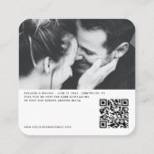 Carte D'accompagnement Site mariage QR Code minimal photo mariage RSVP (Dos)