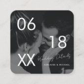 Carte D'accompagnement Site mariage QR Code minimal photo mariage RSVP (Devant)