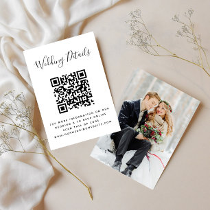 Carte D'accompagnement Site mariage   QR Code minimum photo RSVP