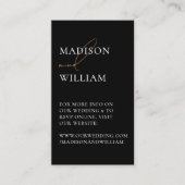 Carte D'accompagnement Site mariage QR Code noir moderne (Devant)