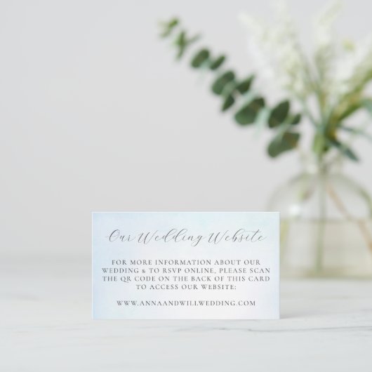 Carte D'accompagnement Site mariage QR Code Ocean Sky Blue Mariage (Debout devant)