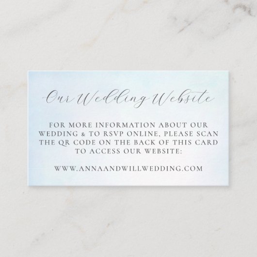Carte D'accompagnement Site mariage QR Code Ocean Sky Blue Mariage (Devant)