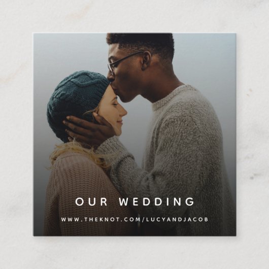 Carte D'accompagnement Site mariage | QR Code photo moderne RSVP (Devant)