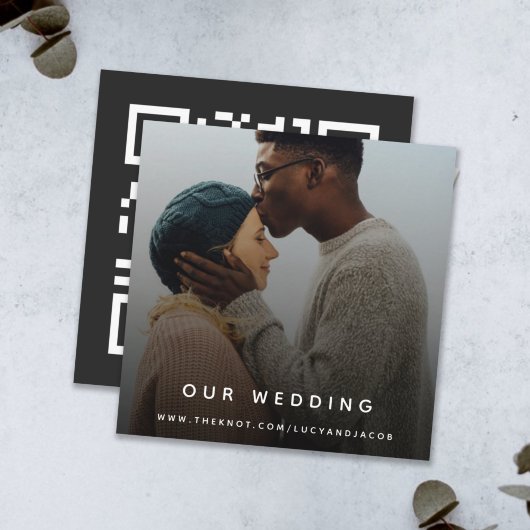 Carte D'accompagnement Site mariage | QR Code photo moderne RSVP