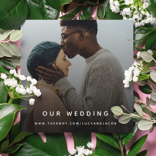 Carte D'accompagnement Site mariage | QR Code photo moderne RSVP