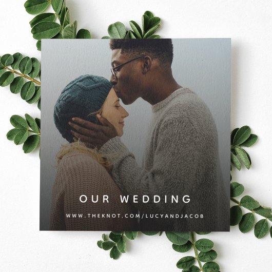 Carte D'accompagnement Site mariage | QR Code photo moderne RSVP