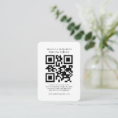 Carte D'accompagnement Site mariage QR Code Photo RSVP (Debout devant)