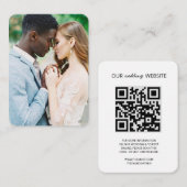 Carte D'accompagnement Site mariage | QR Code photo RSVP (Devant / Derrière)